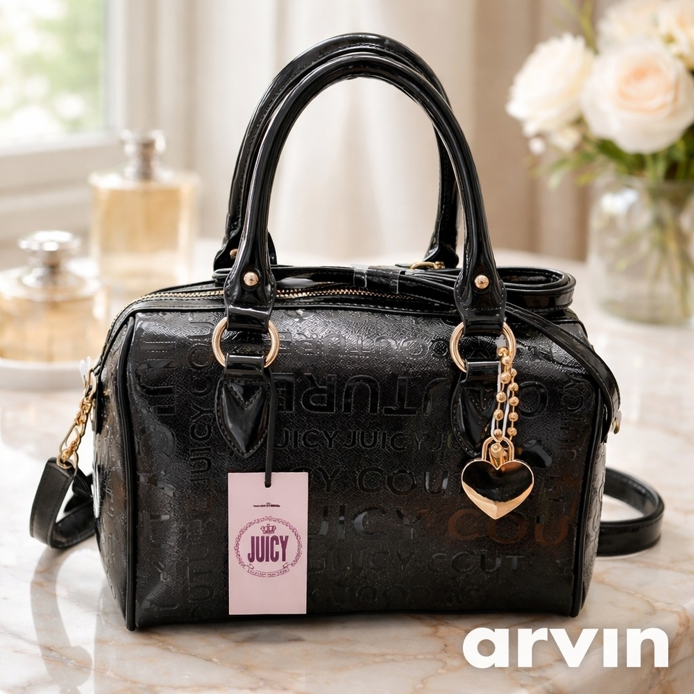Juicy Couture Glossy Black Satchel